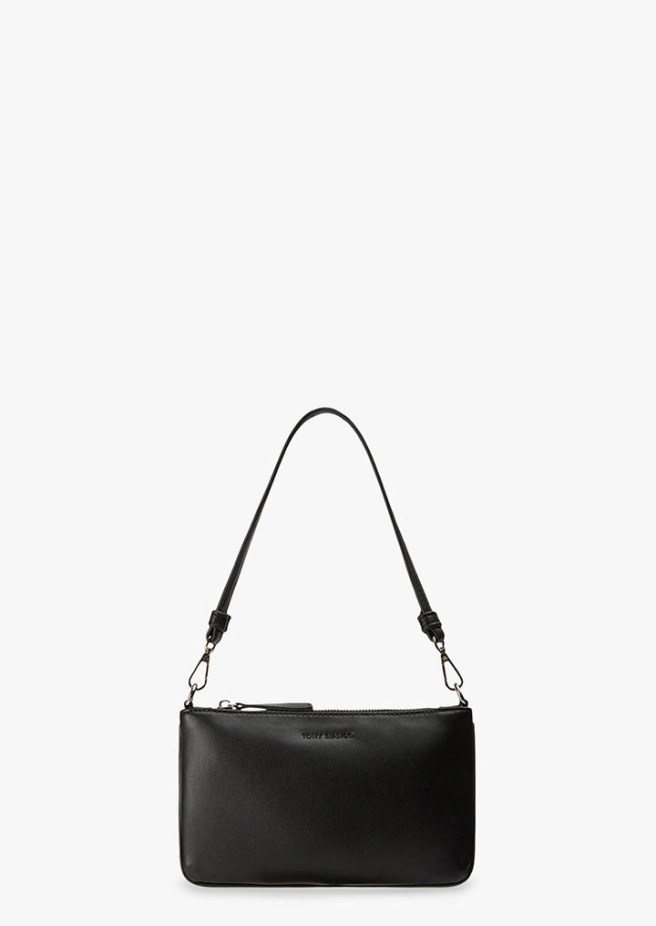 Banjo Black Leather Shoulder Bag