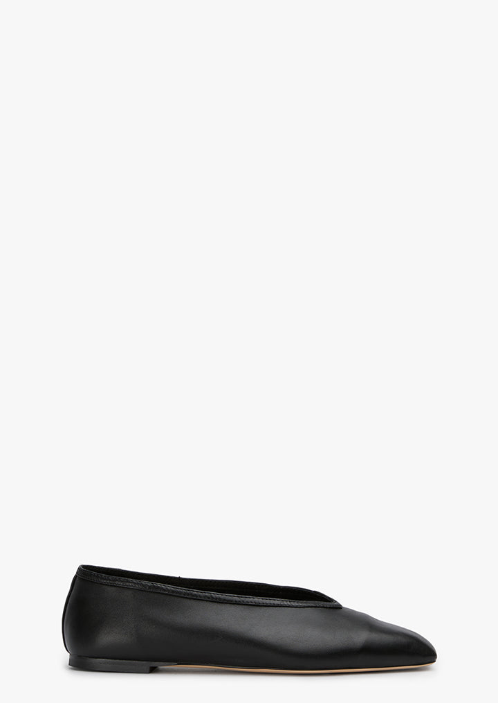 Bianca Black Nappa Flats