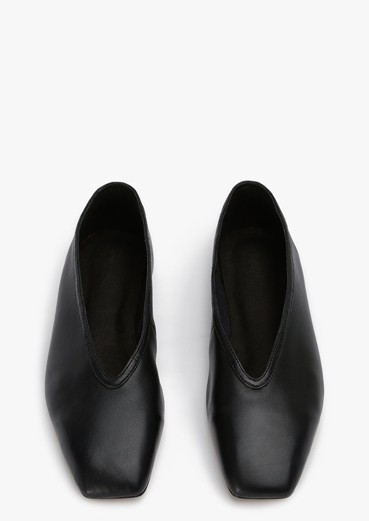 Bianca Black Nappa Flats