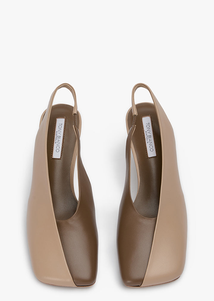 Bowie Bisque Nappa/Liqueur Nappa Heels