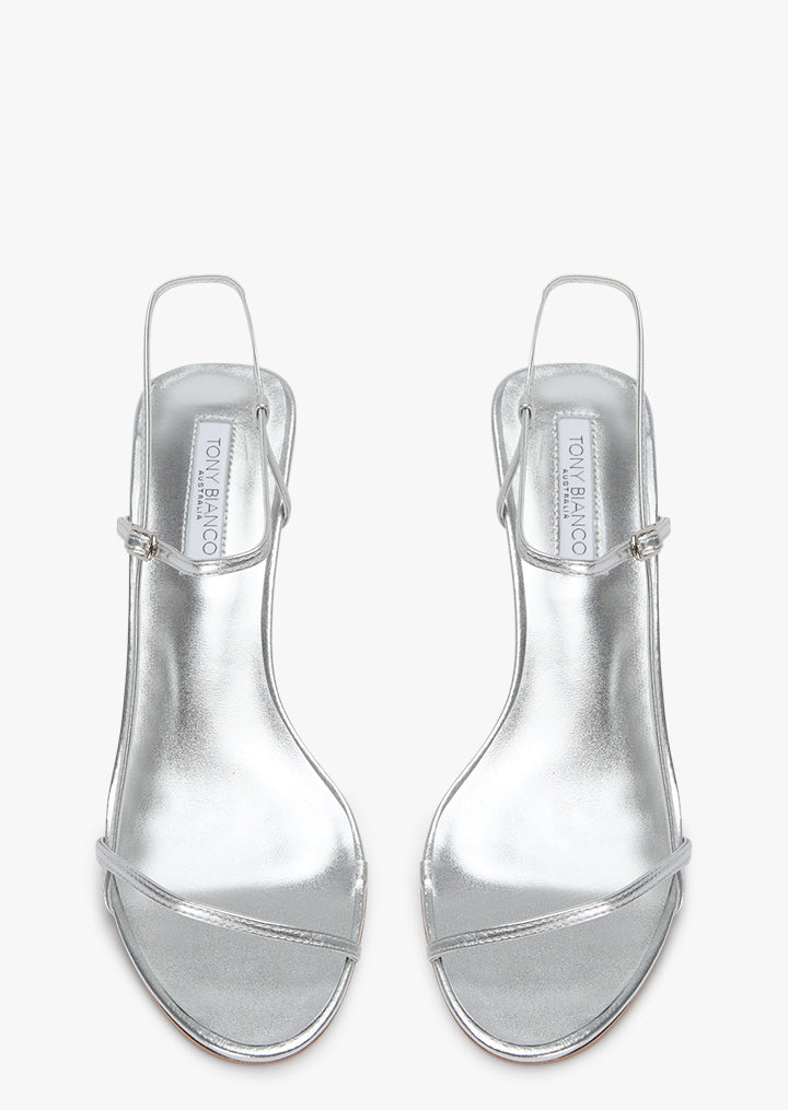 Caprice Silver Nappa Metallic Heels