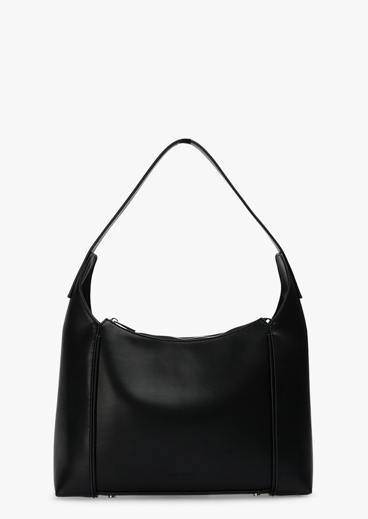 Carro Black Leather Shoulder Bag