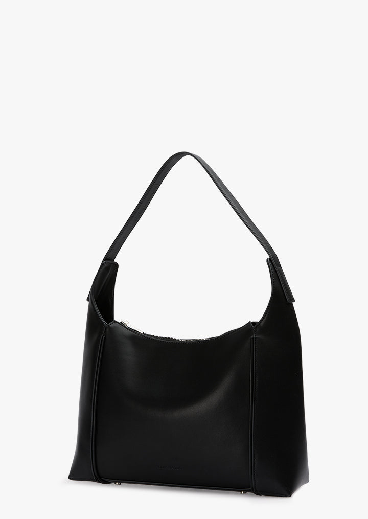 Carro Black Leather Shoulder Bag