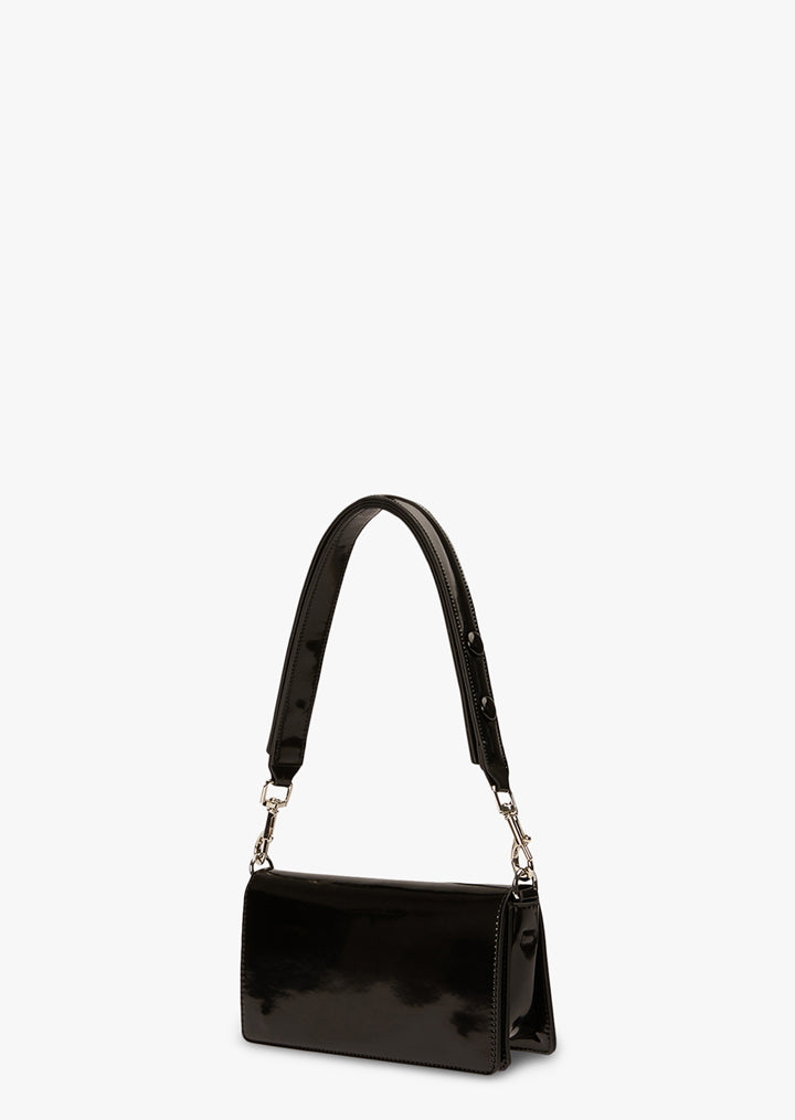 Clove Black Hi Shine Shoulder Bag