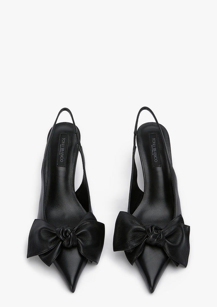 Delilah Black Nappa Heels