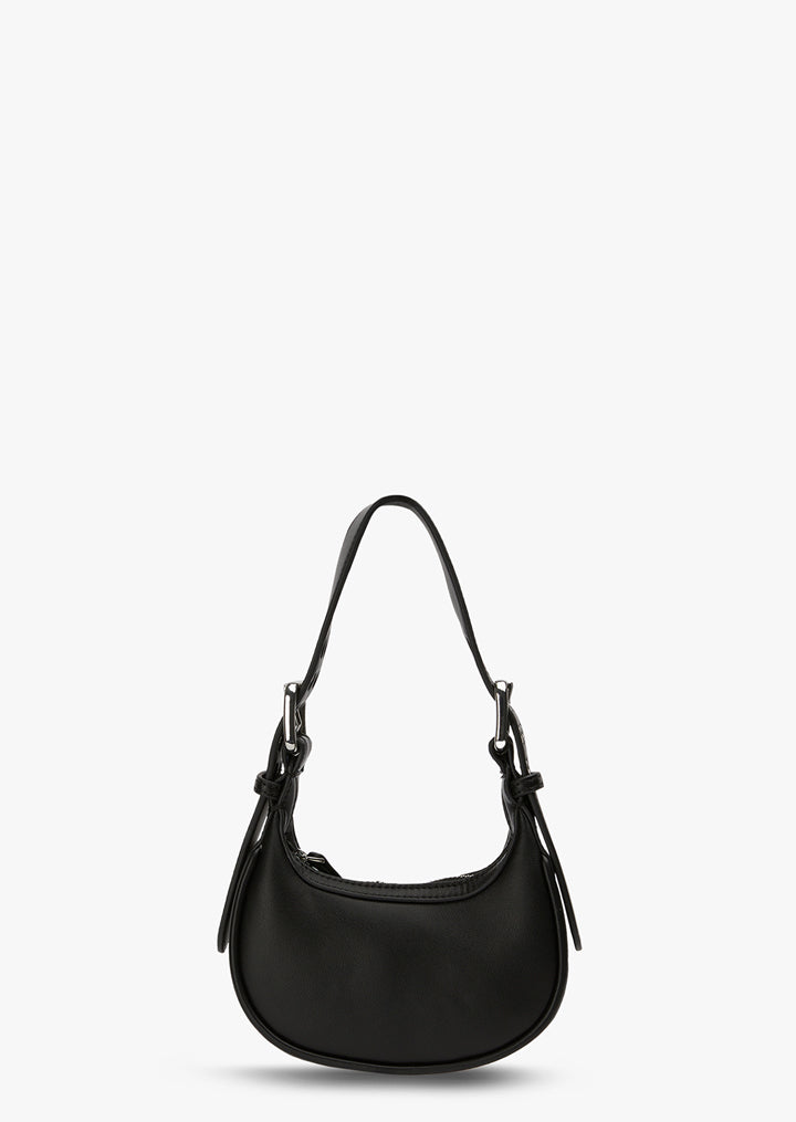 Deva Black Leather Shoulder Bag