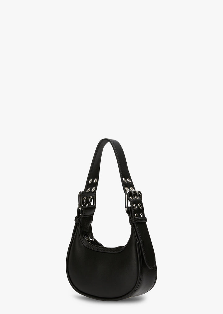 Deva Black Leather Shoulder Bag