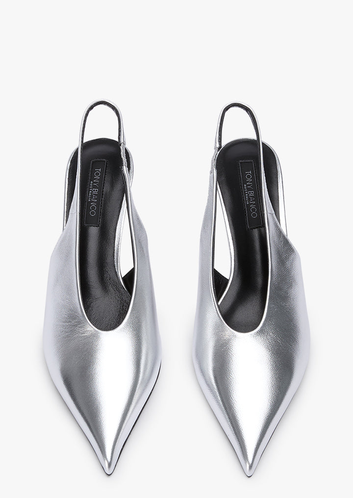 Diva Silver Nappa Metallic Heels