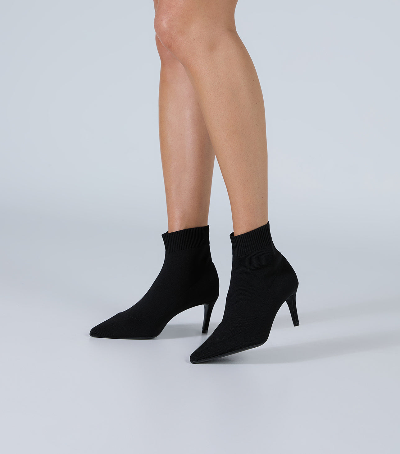 Bianco Sock Boots Gwen Black Sock Knit Ankle Boots Boots Tony