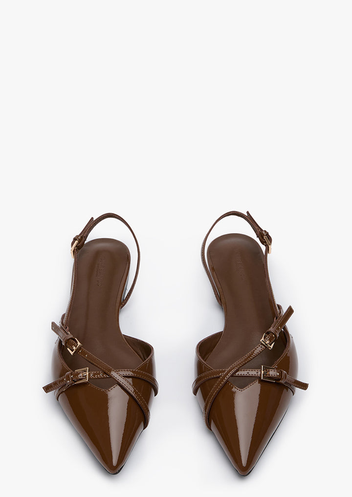 Jamo Mocha Patent Flats