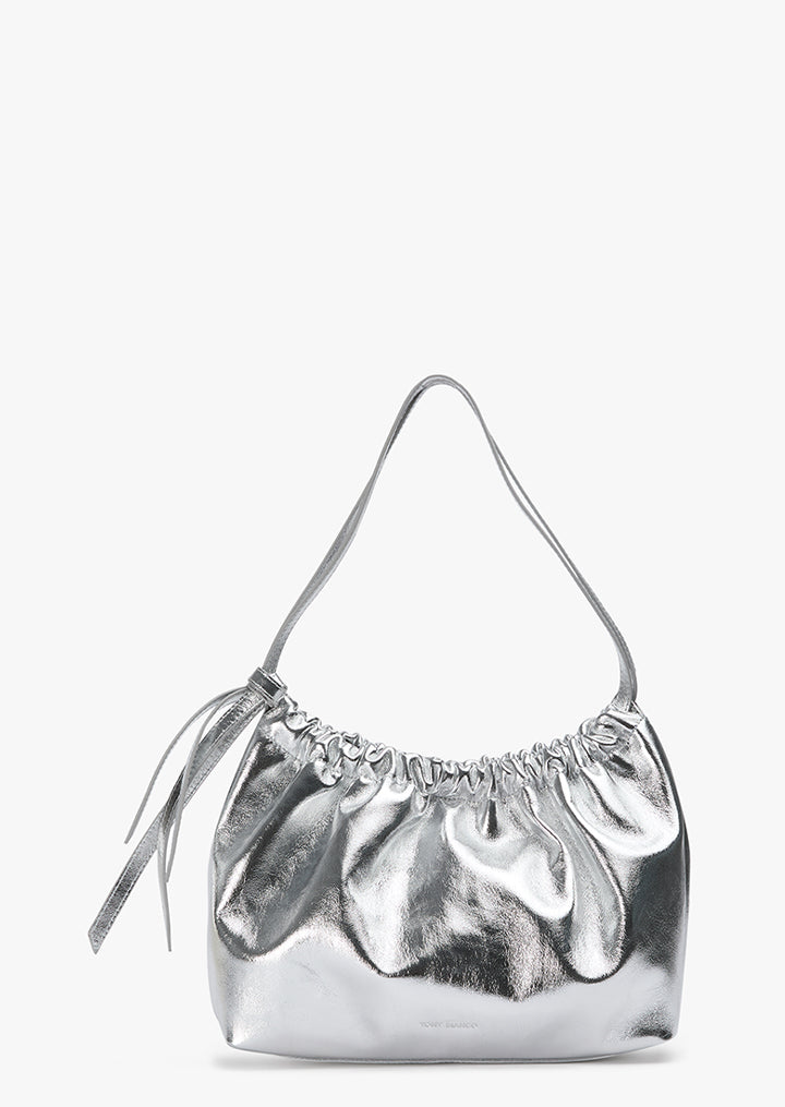 Jean Silver Nappa Shoulder Bag