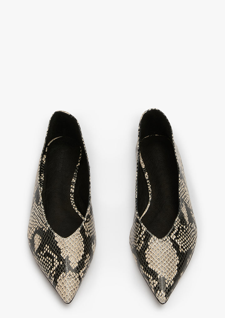 Joop Ecru Snake Flats