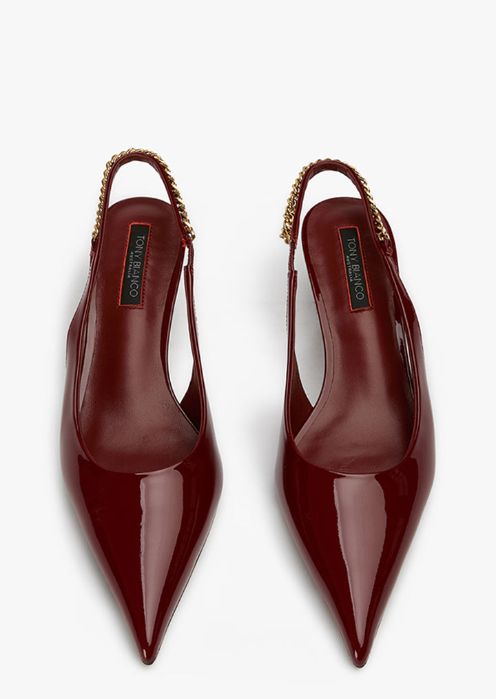 Kara Bordeaux Patent Heels