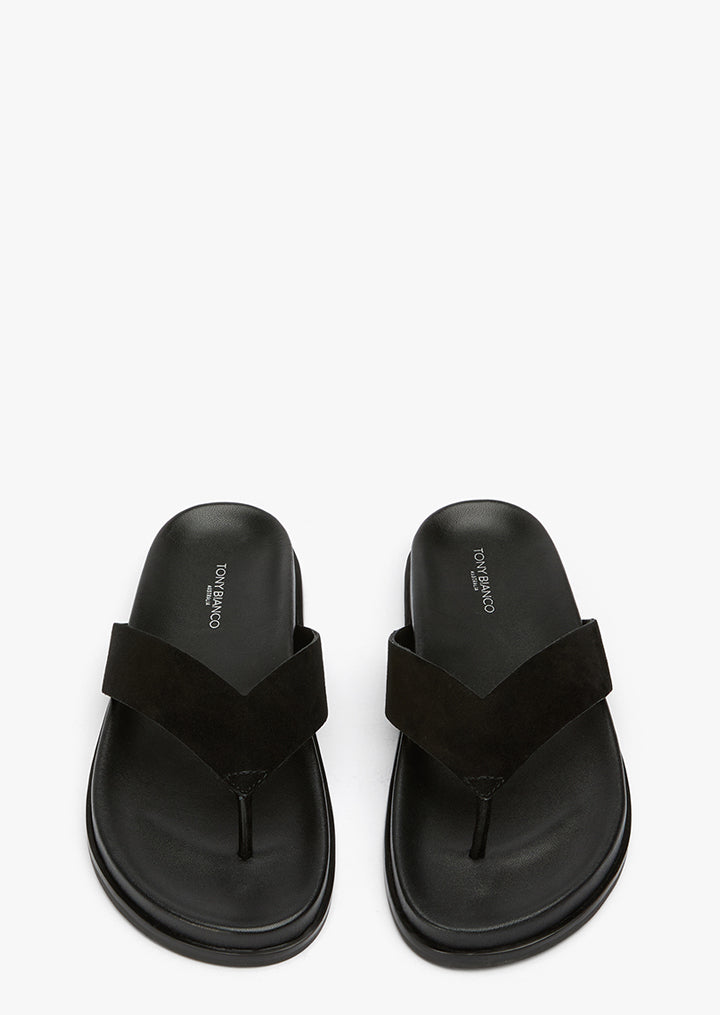 Loop Black Suede Sandals