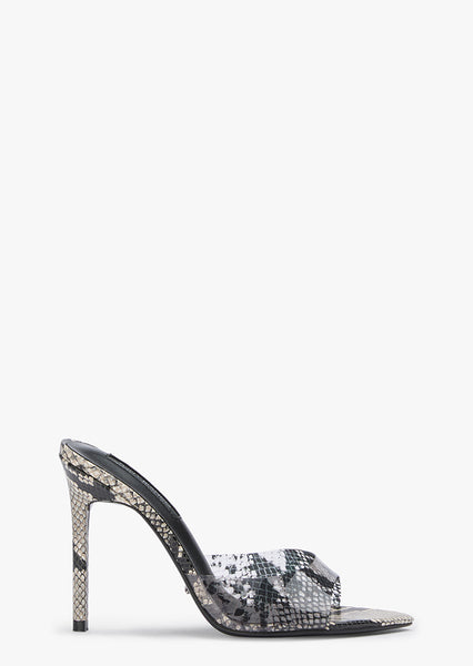 Slide Sandals Snakeskin Heels Clear Strap Heel Sandals Clear