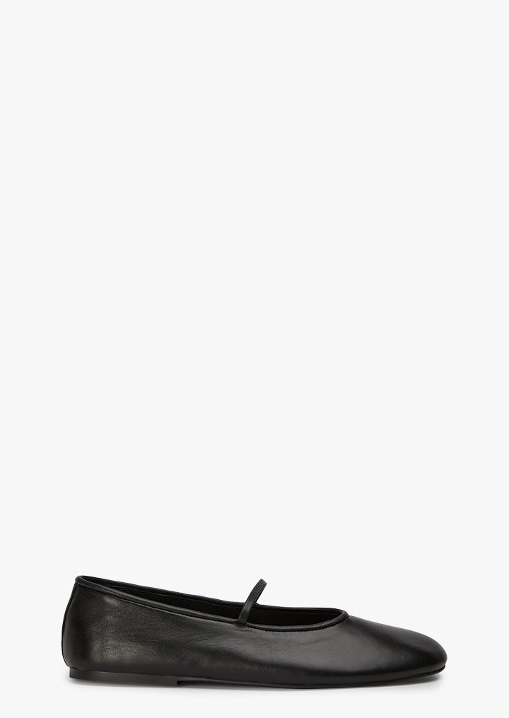 Martinez Black Nappa Flats