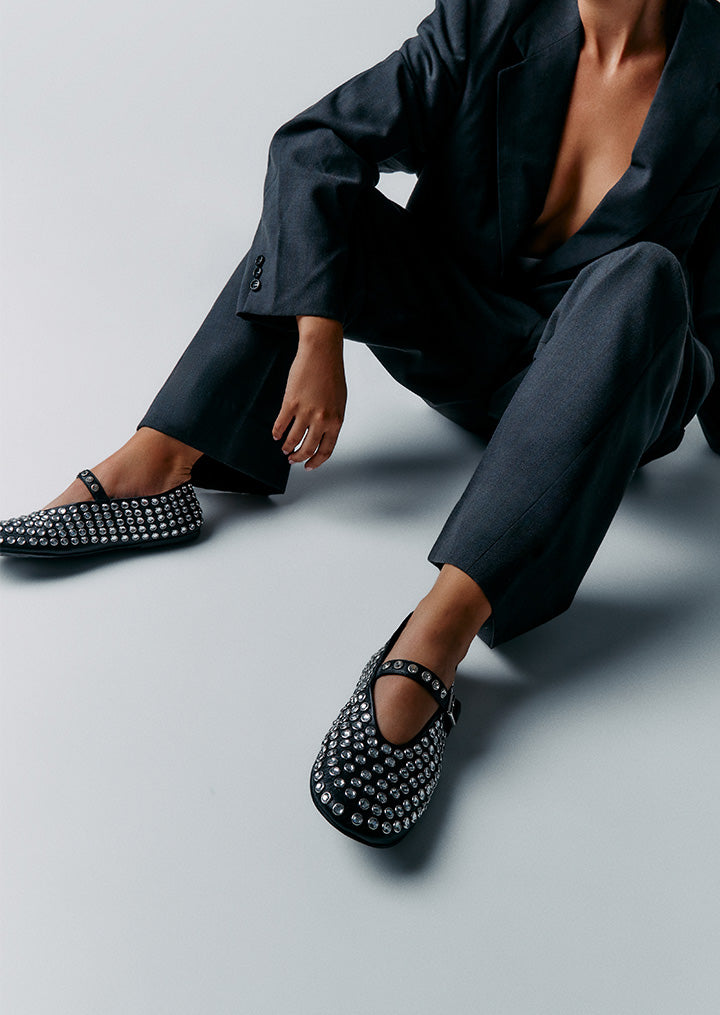 Miami Black Nappa Flats