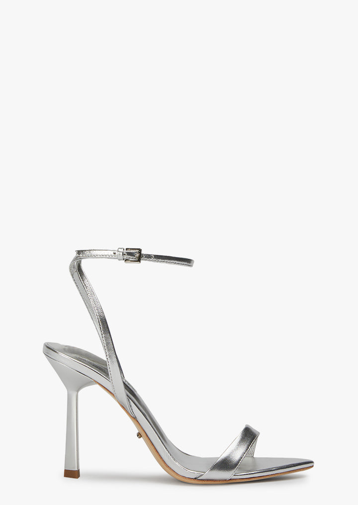 Milos Silver Nappa Metallic Heels