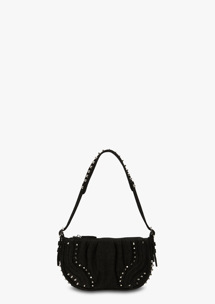 Montreal Black Denim Shoulder Bag