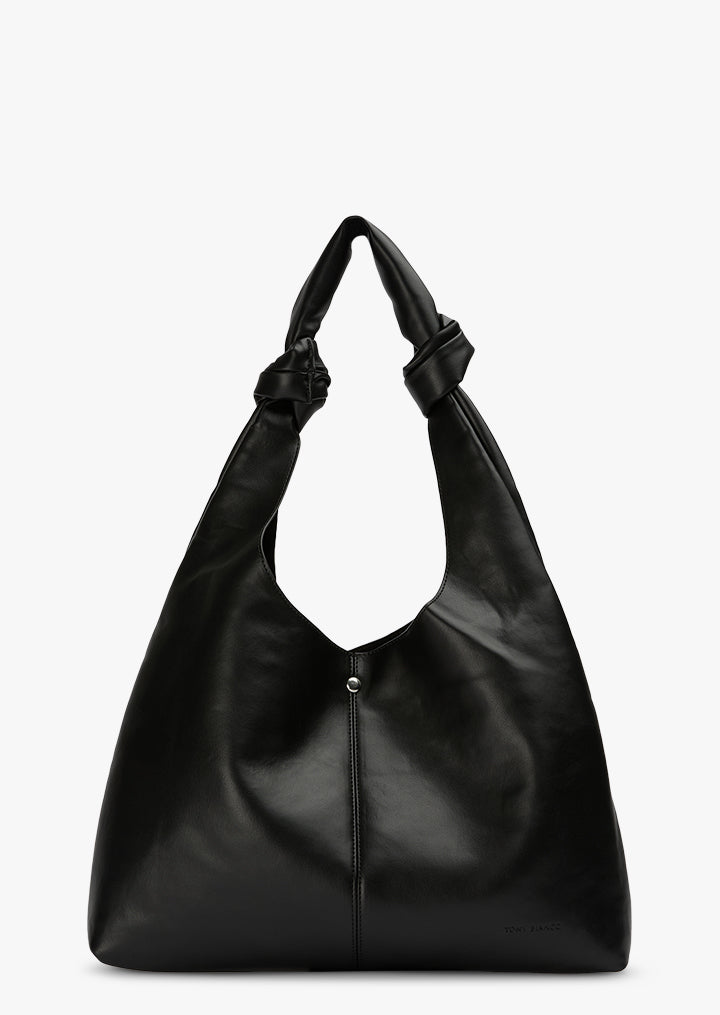 Sara Black Nappa Tote Bag