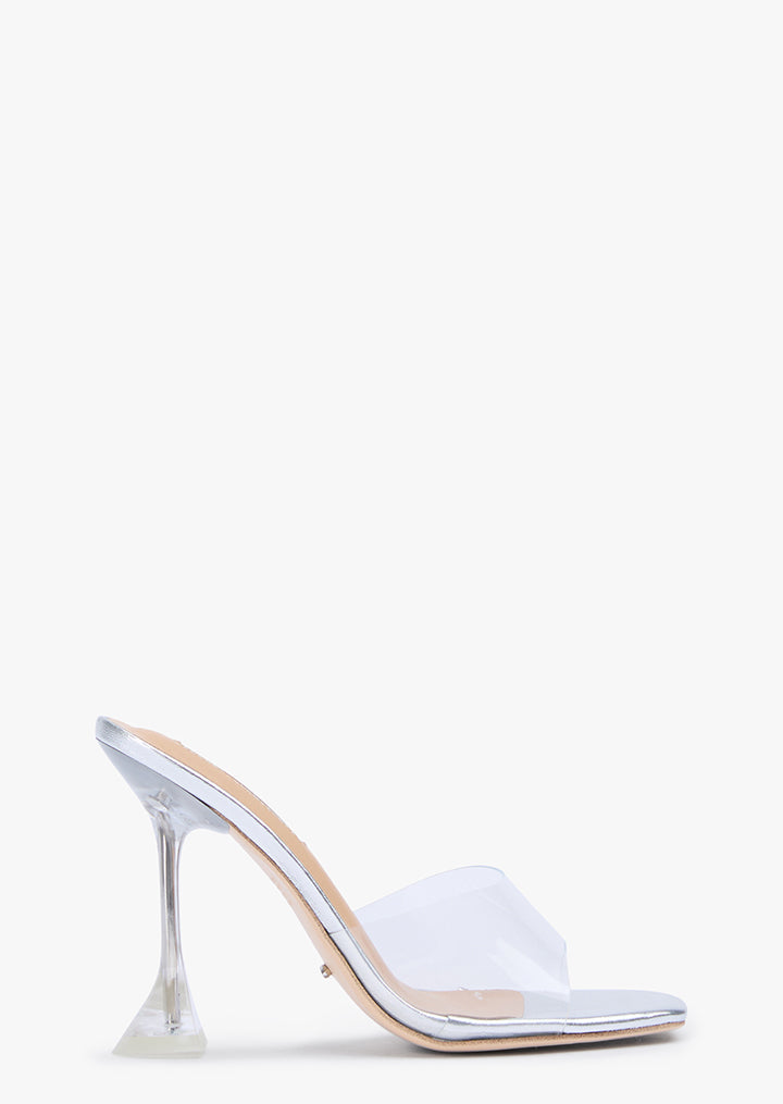 Serri Clear Vinylite/Silver Heels