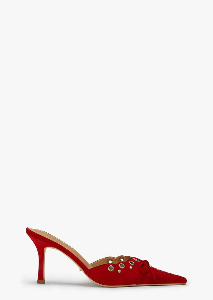 Shae Red Suede Heels