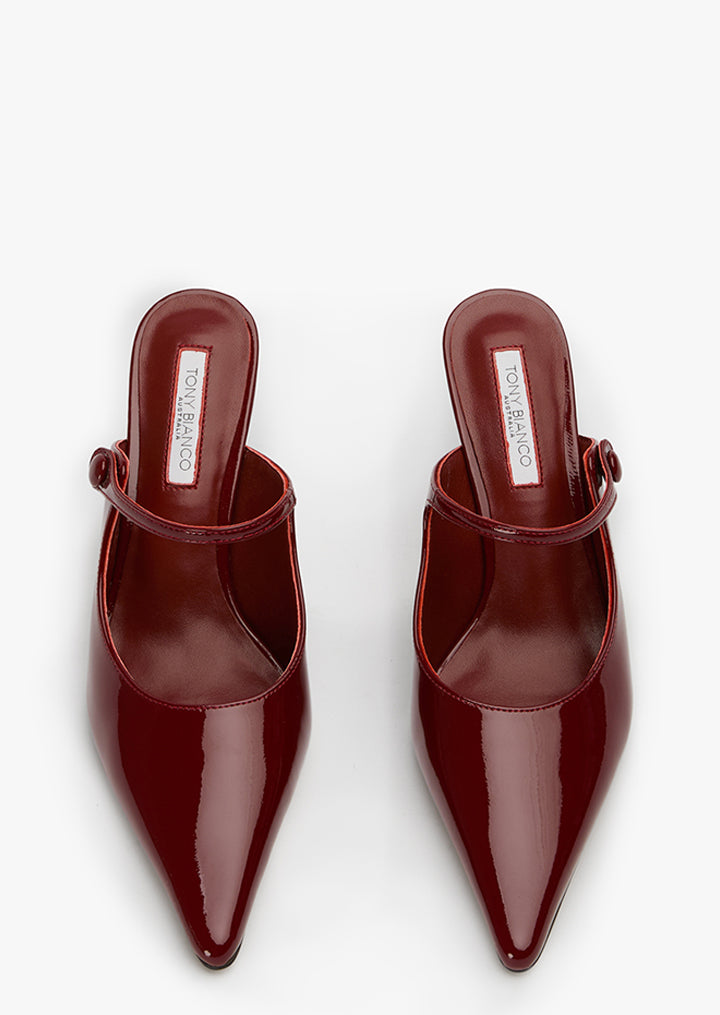 Stormy Bordeaux Patent Heels