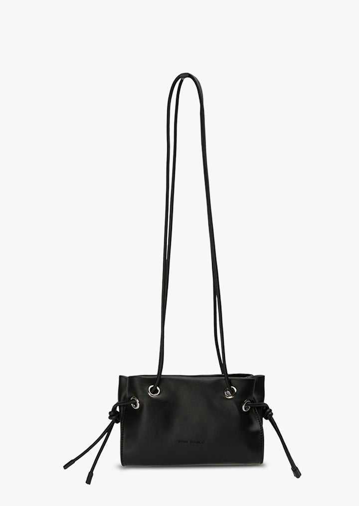 Vesper Black Leather Shoulder Bag