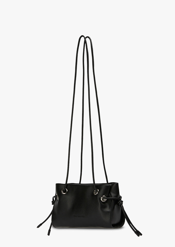 Vesper Black Leather Shoulder Bag