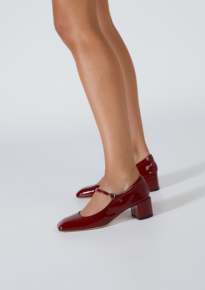 Wynnie Bordeaux Patent Heels