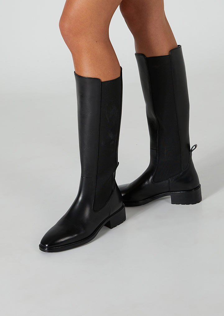 Emrata Black Como Calf Boots